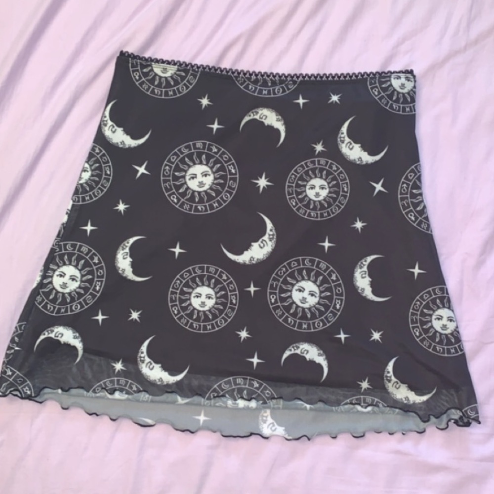 Dolls Kill The Craft black lettuce hem mini skirt